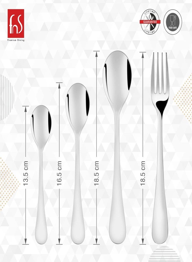 FnS Victoria Stainless Steel Cutlery Set with Stand - 24 Pieces, Includes 6 Dinner Spoons, 6 Dinner Forks, 6 Tea Spoons, 6 Baby Spoons, Elegant Design, Durable Stainless Steel Finish - Image 5